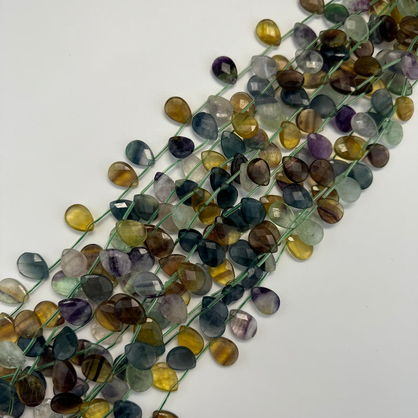 Faceted Pear Shape Semi Precious Stone Beads