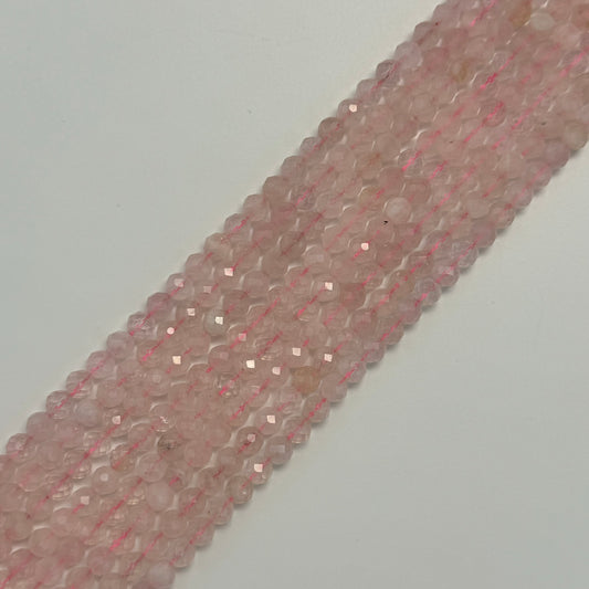 Rose Quartz Faceted Round Beads