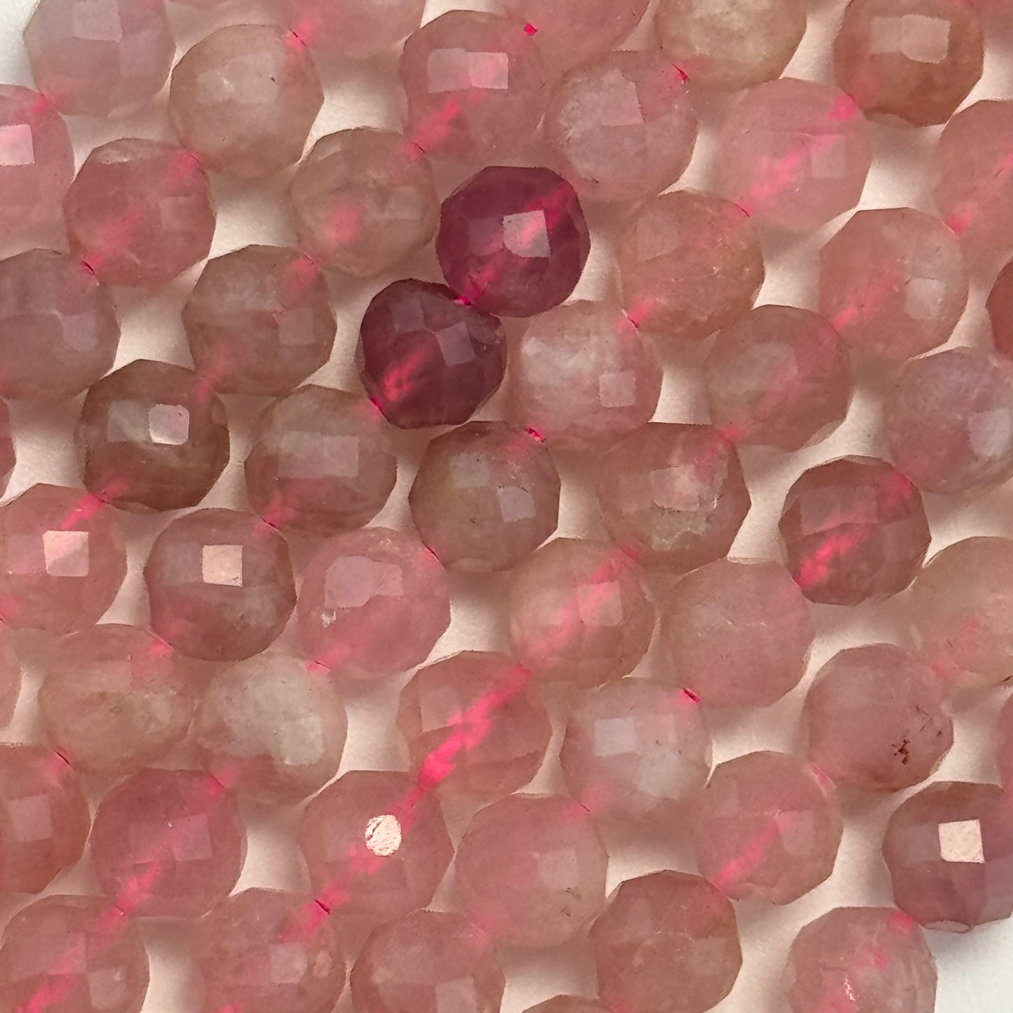 Rose Quartz Faceted Round Beads