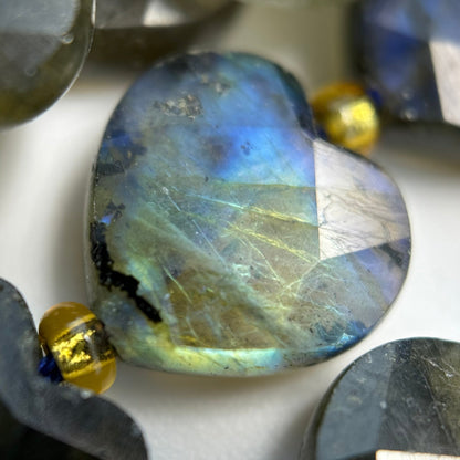 Labradorite Faceted Heart Shape Beads image 9