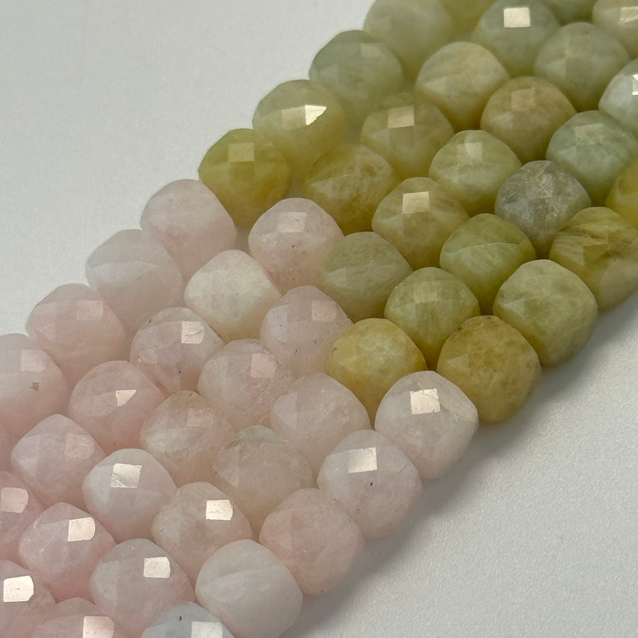 Aquamarine Morganite Square Beads image 0