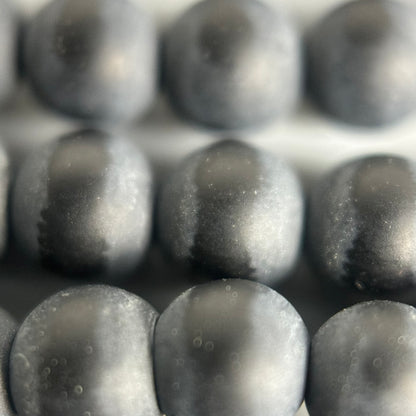 Black Onyx Frosted Round Beads image 3