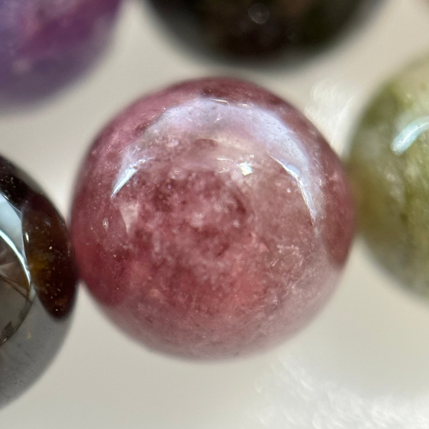 Tourmaline Polished Round Beads  - A Quality image 2