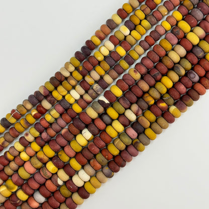 Mookaite Frosted Rondelle  Beads image 3