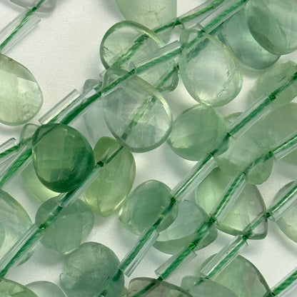 Green Fluorite Faceted Pear Shape Beads image 4