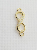 16mm Figure 8 Connector with Cubic Zirconia | 925 Sterling Silver | (3 colours) image 5