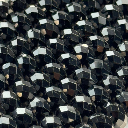 Black Spinel Faceted Rondelle Beads image 3