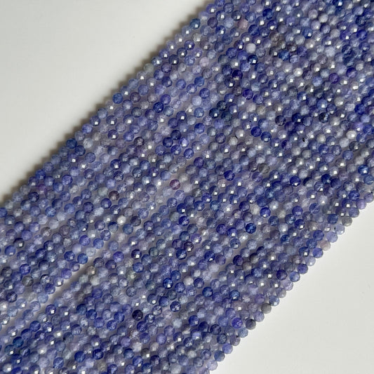 Tanzanite Faceted Round Beads - (AA Quality)