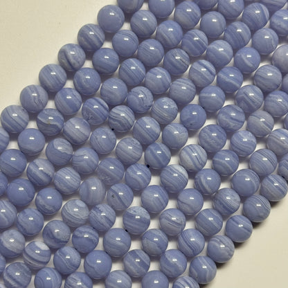 Blue Lace Agate AAA Round Polished Beads image 0