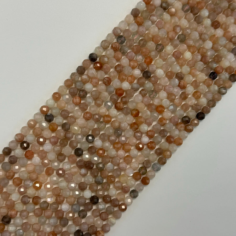 Sunstone Moonstone Faceted Round Beads image 0