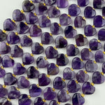Chevron Amethyst Faceted Heart 12xï¿½12 mm Beads image 3