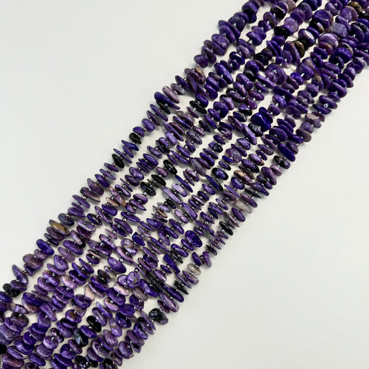Blade Shape Polished Charoite Beads - (A Quality)