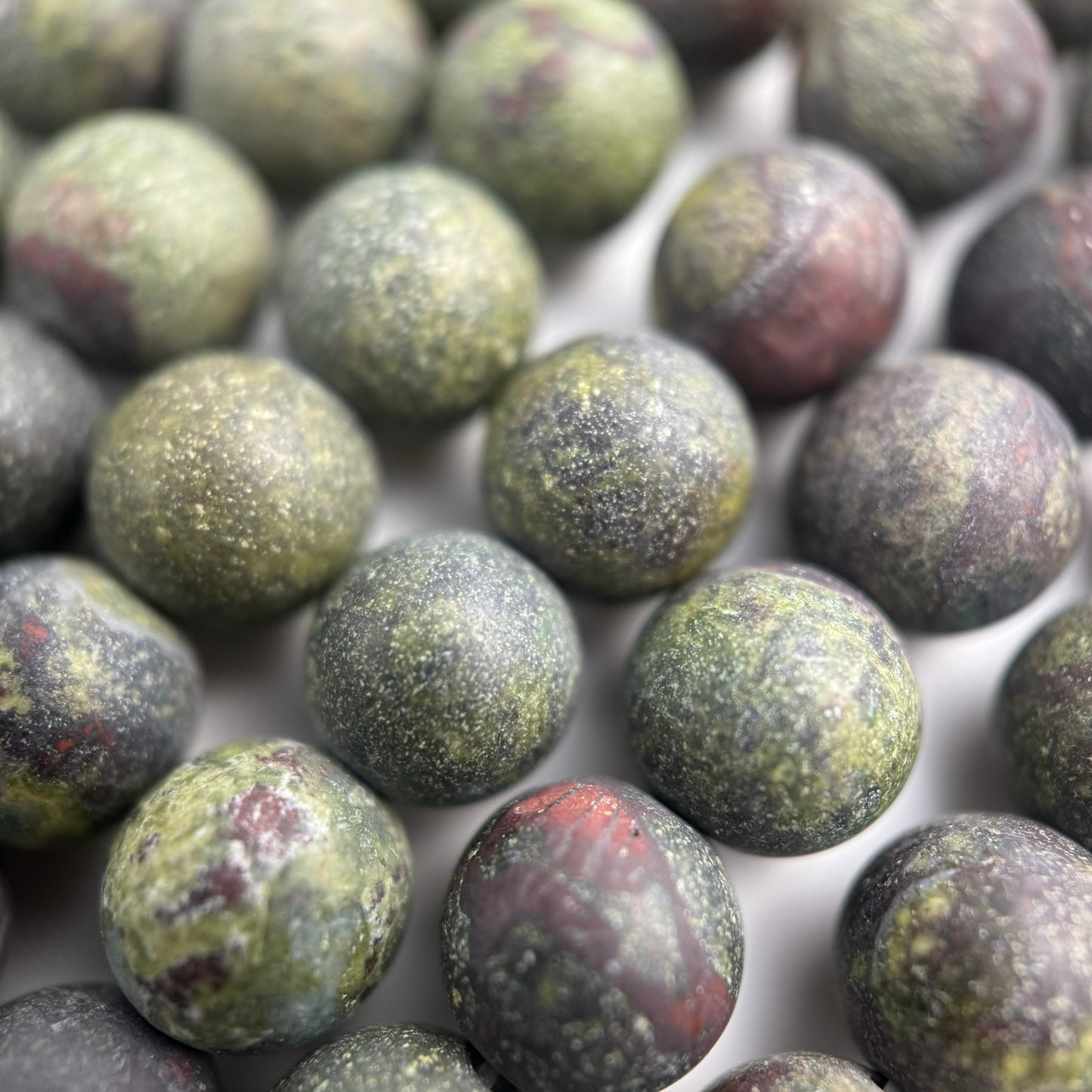 Dragon's Blood Jasper Frosted Round Beads image 1