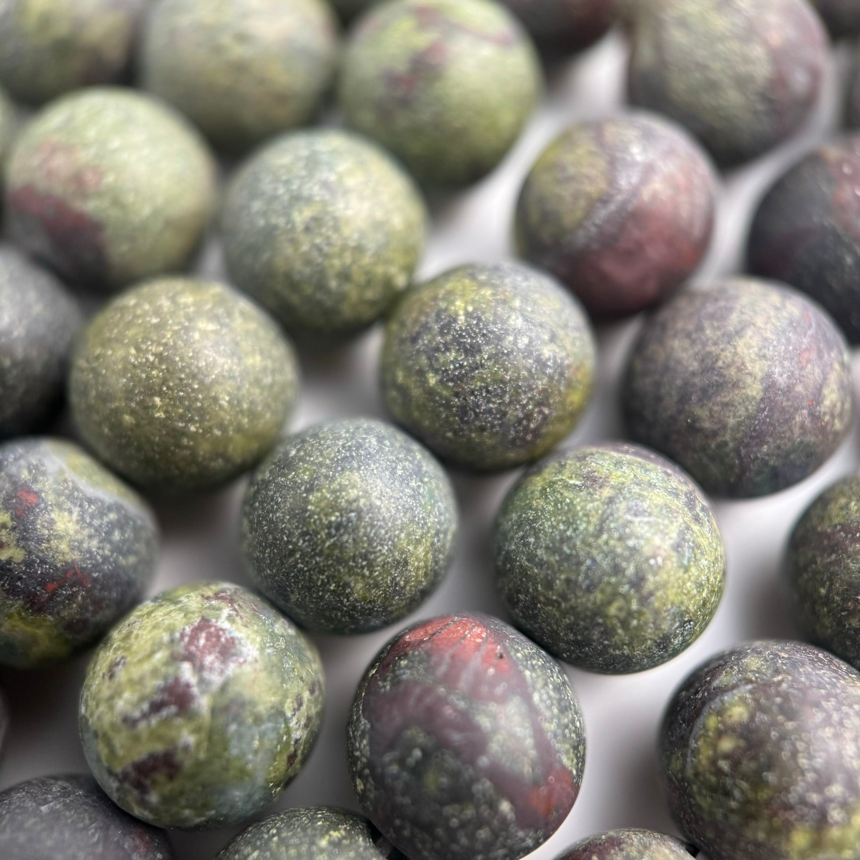 Dragon's Blood Jasper Frosted Round Beads image 1