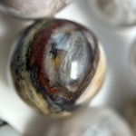 White Petrified Wood Polished Round Beads image 4