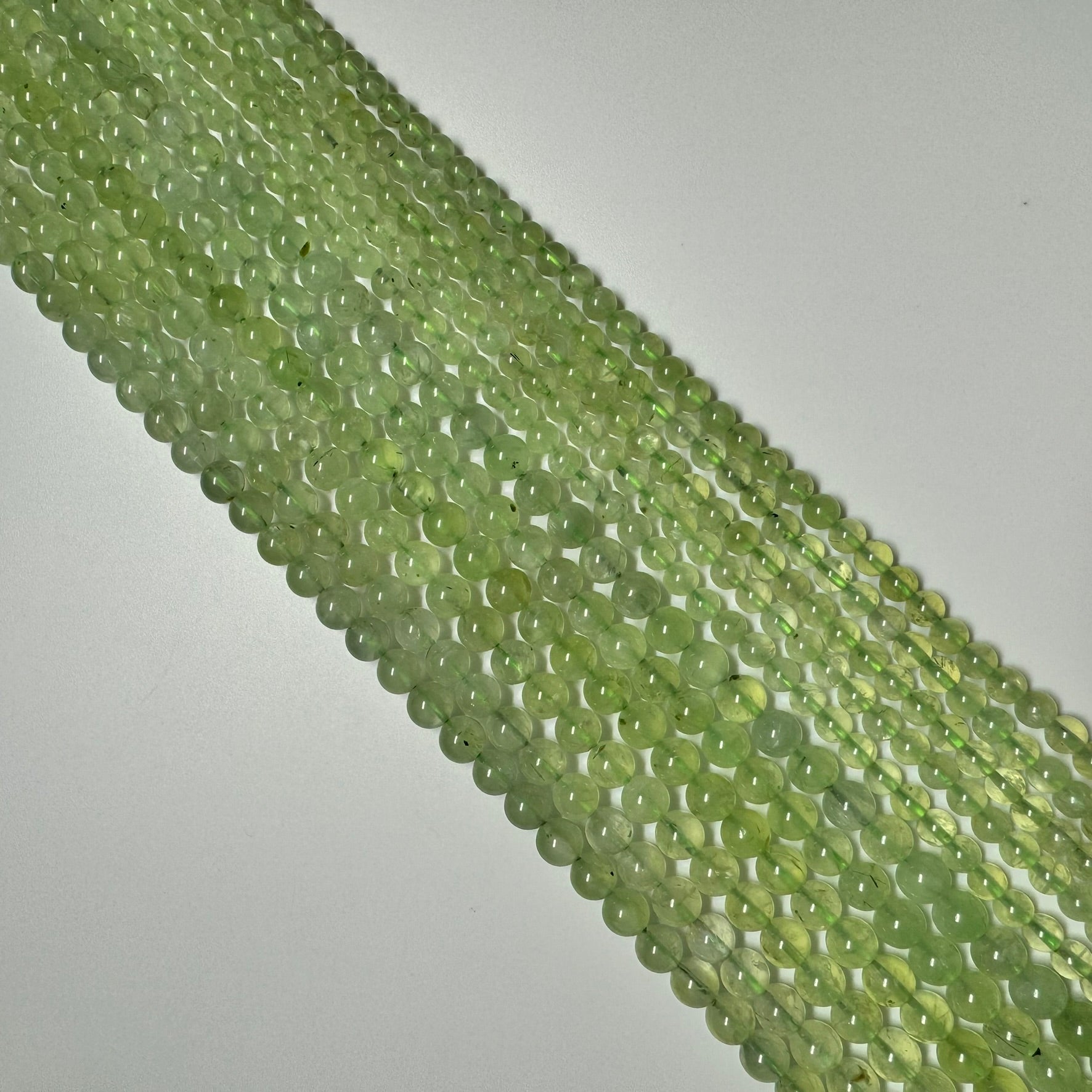 Prehnite Polished Round Beads AA Quality image 4