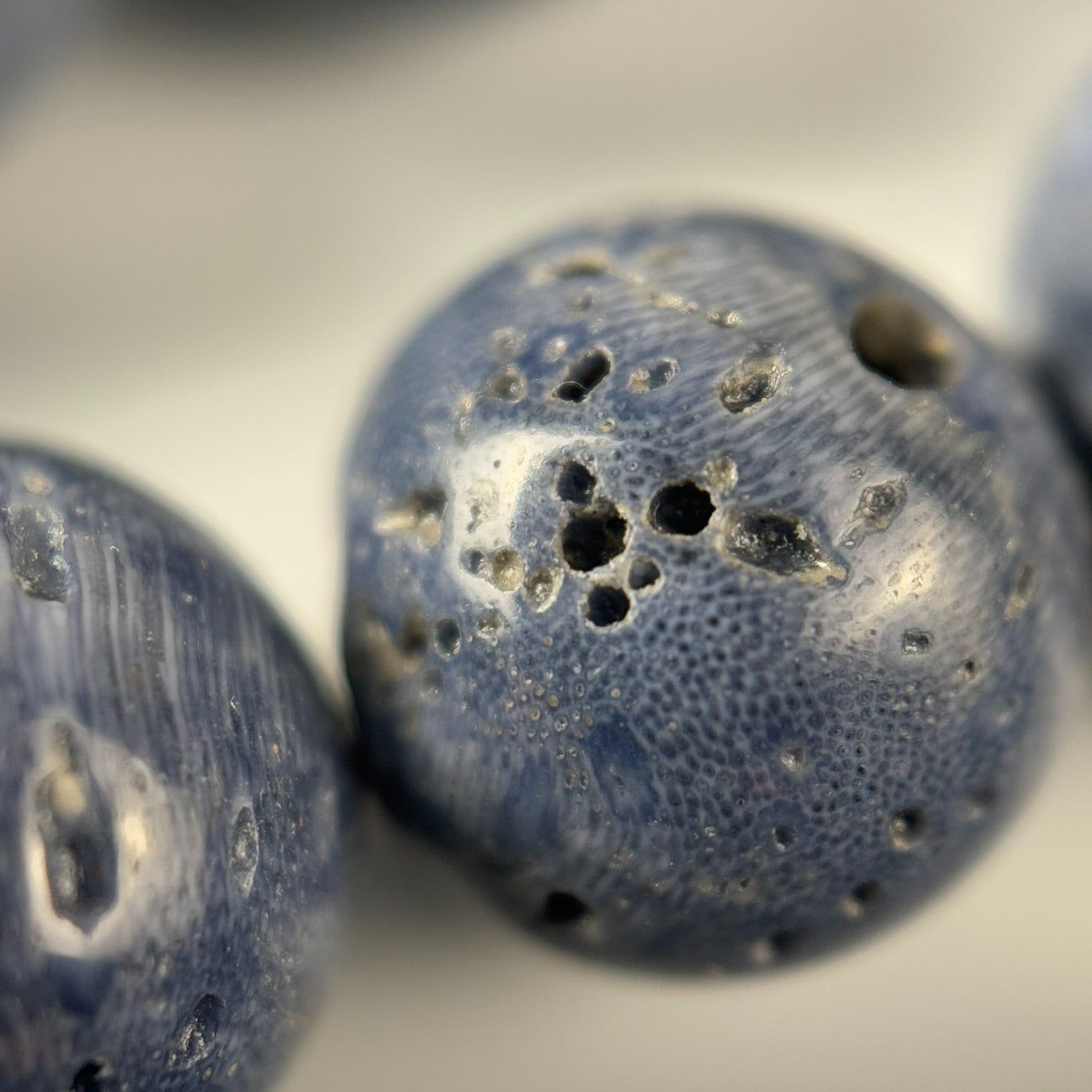Blue Coral Polished Round Beads image 3