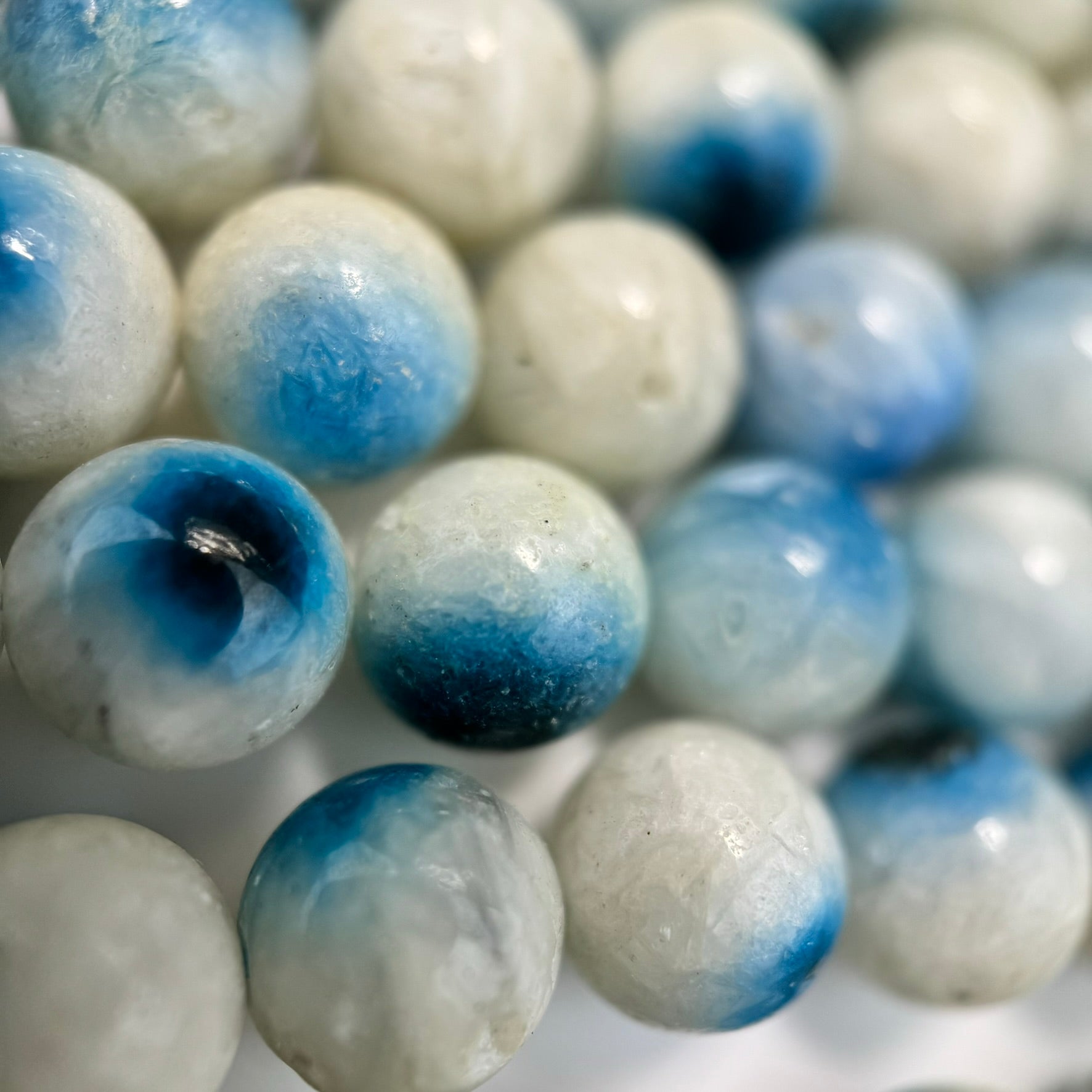 Blue Ice Glacier AA Polished Round Beads image 3