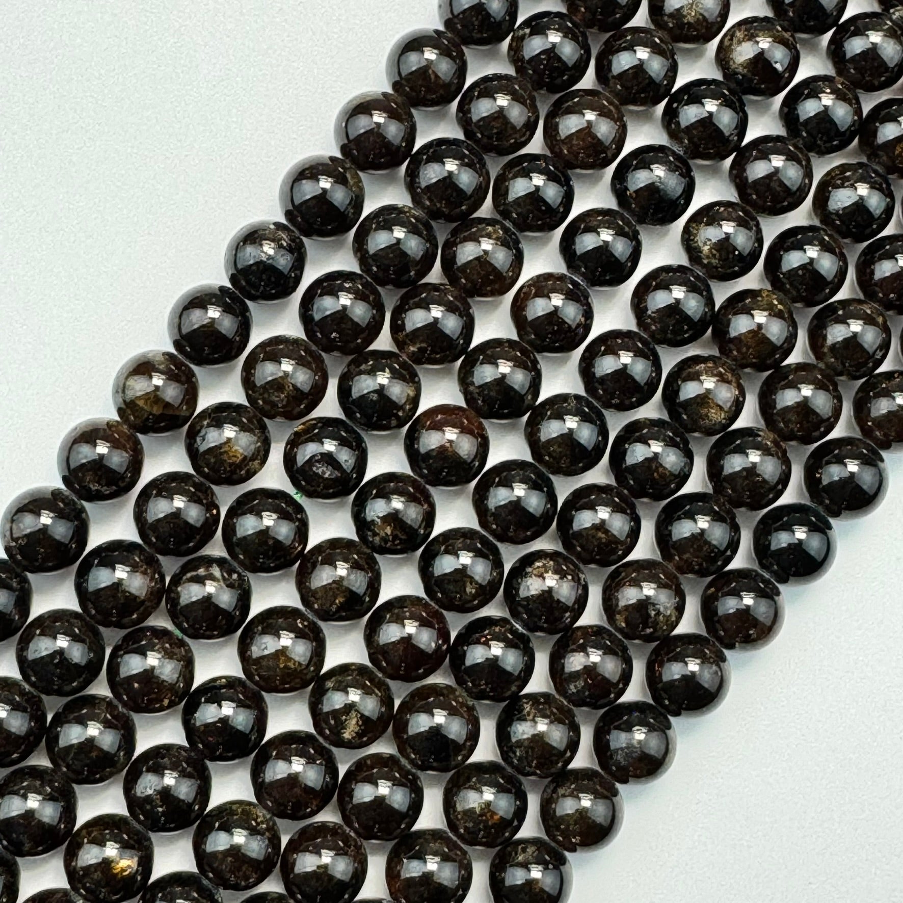 Champagne Garnet Polished Round Beads image 0
