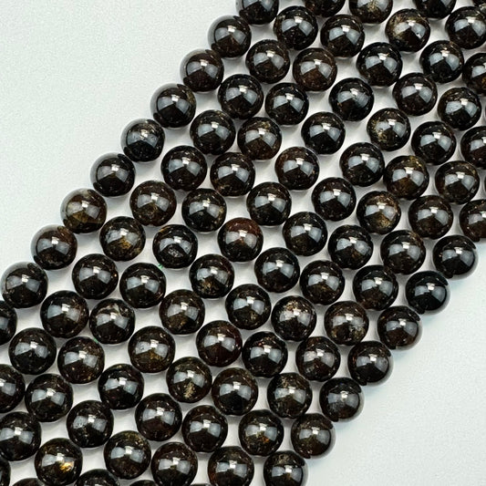 Champagne Garnet Polished Round Beads image 0