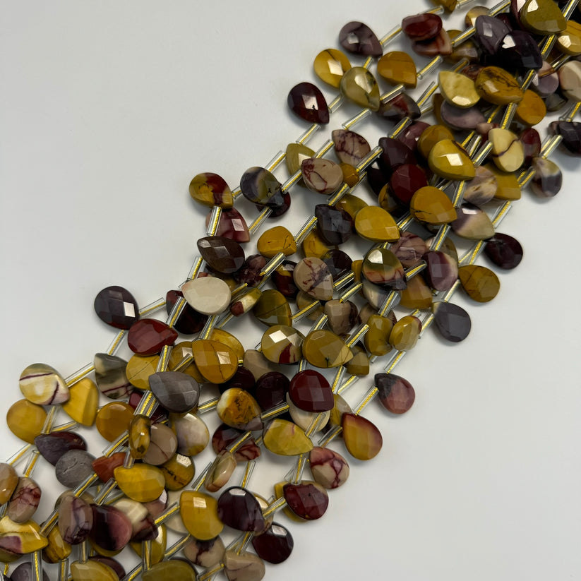 Faceted Pear Shape Semi Precious Stone Beads