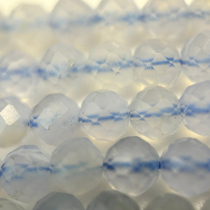 Blue Lace Agate Faceted Round Beads image 4