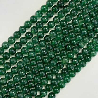 Green Strawberry Quartz Polished Round Beads image 0
