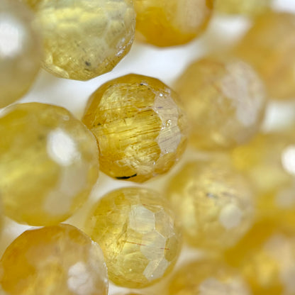 Yellow Apatite Faceted Round Beads image 5