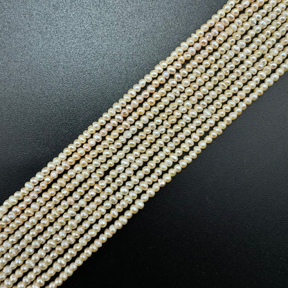 White and Peach Pearl  3.5x2.5mm - Perfect for Jewellery Crafting image 5