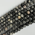 Black Network Jasper Polished Round Beads image 5