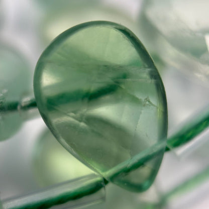 Green Fluorite Faceted Pear Shape Beads image 2