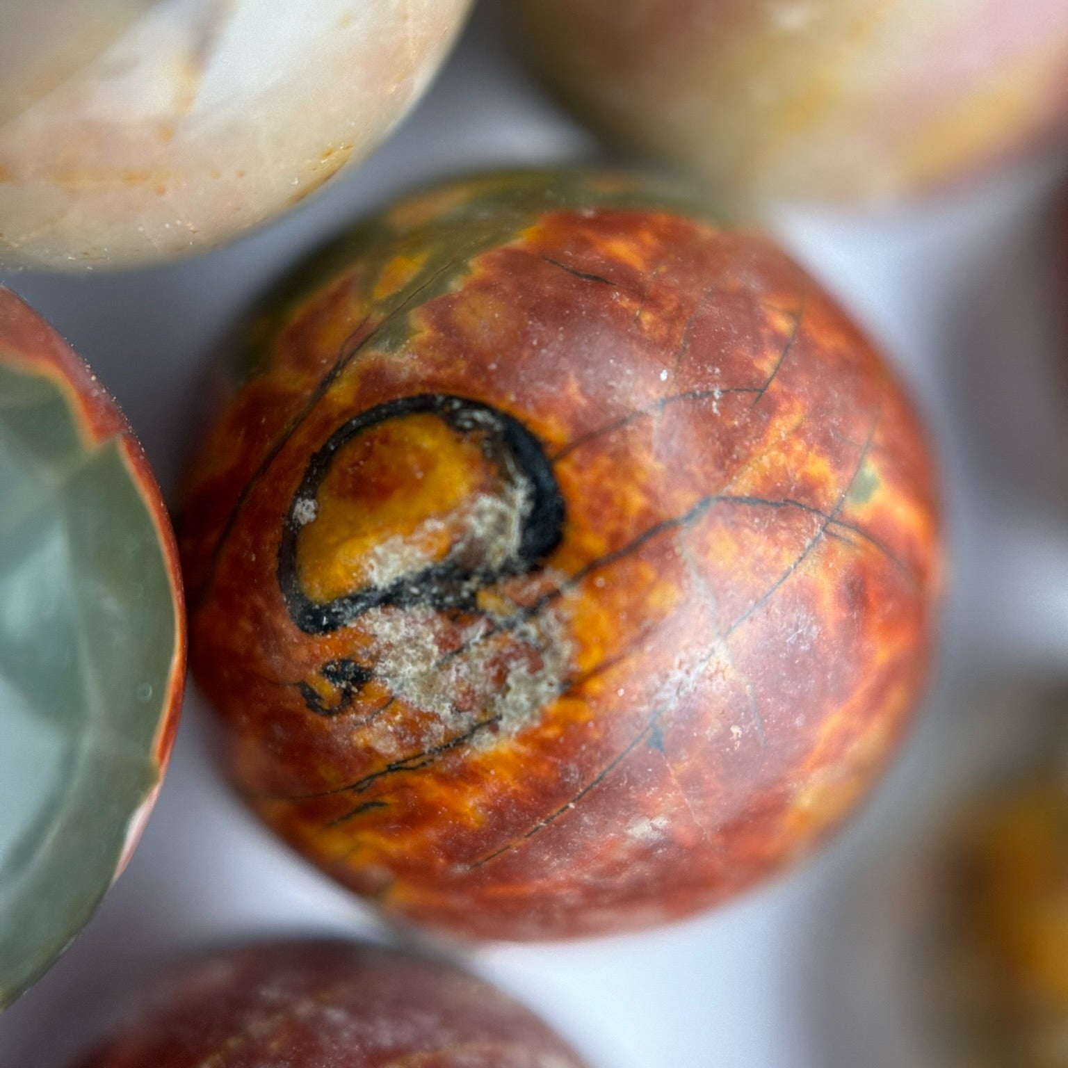 Red Picasso Jasper Polished Round Beads image 4