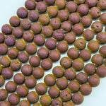 Titanium Plated Flame Druzy Quartz Round Beads image 7