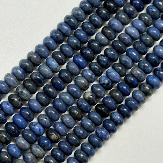 Dumortierite Rondelle Polished Beads image 0