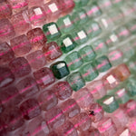Multicolor Strawberry Quartz Square Beads image 6