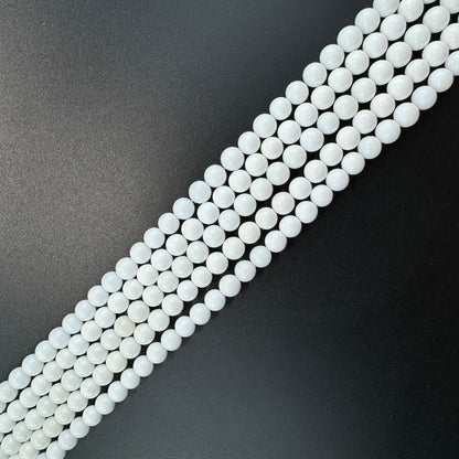 White Agate Polished Round Beads image 3