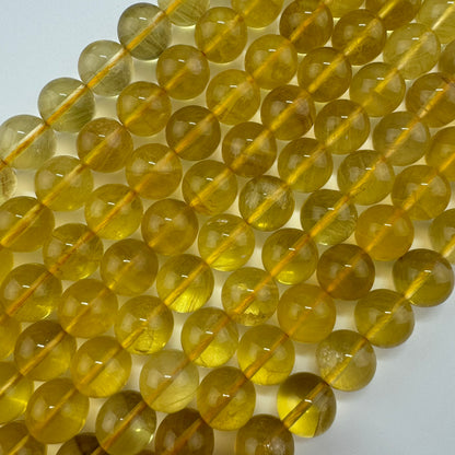 Yellow Fluorite AAA Polished  Round Beads image 1