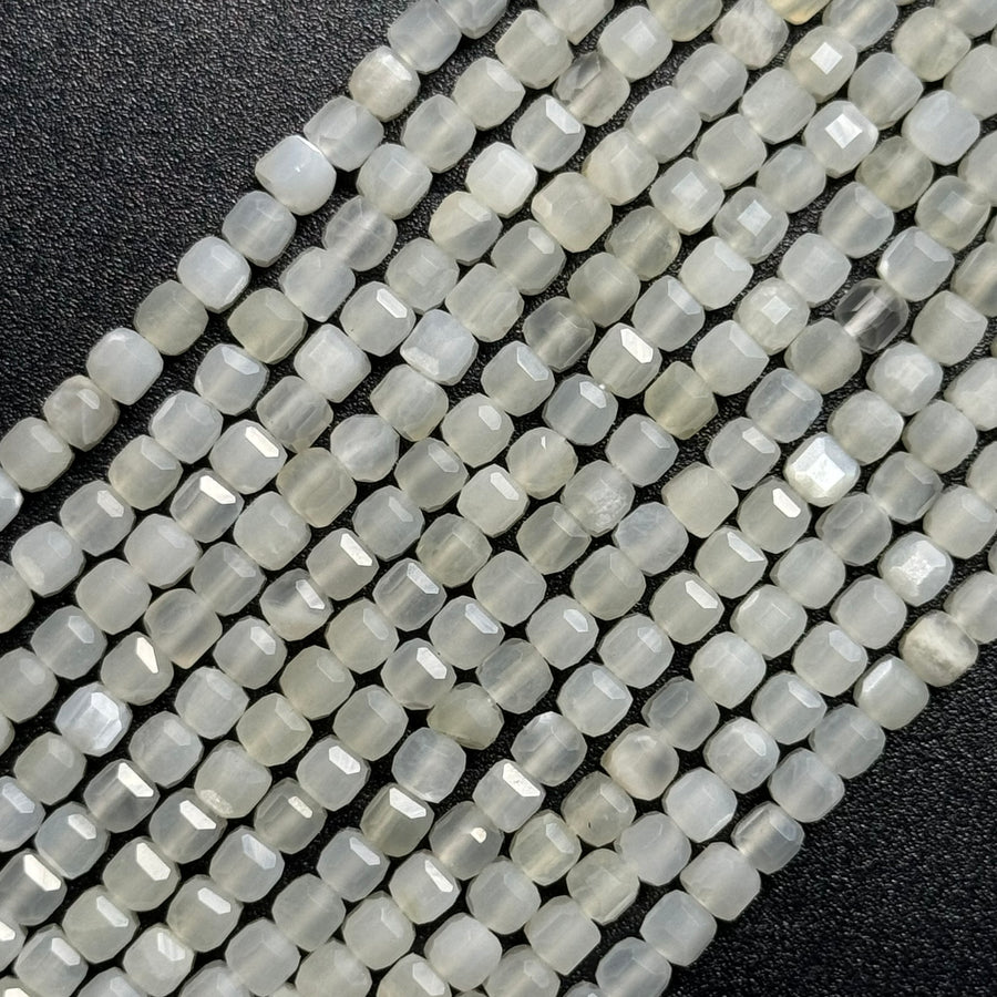 White Moonstone Square Beads image 0