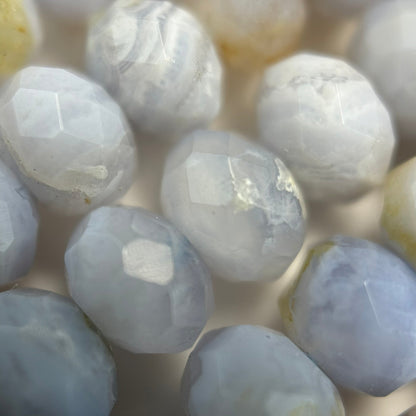 Blue Lace Agate Faceted Rondelle Beads image 9