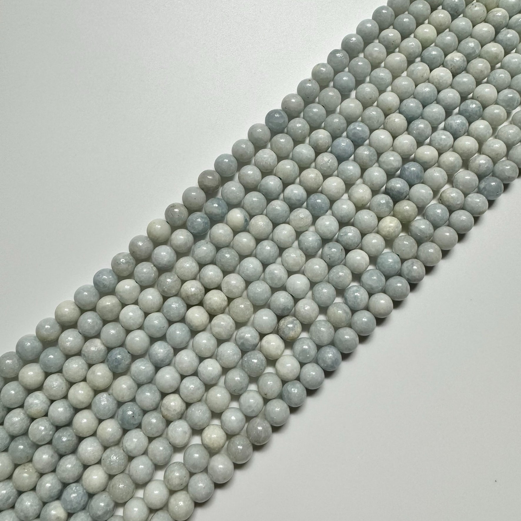 Blue Calcite Polished Round Beads image 0
