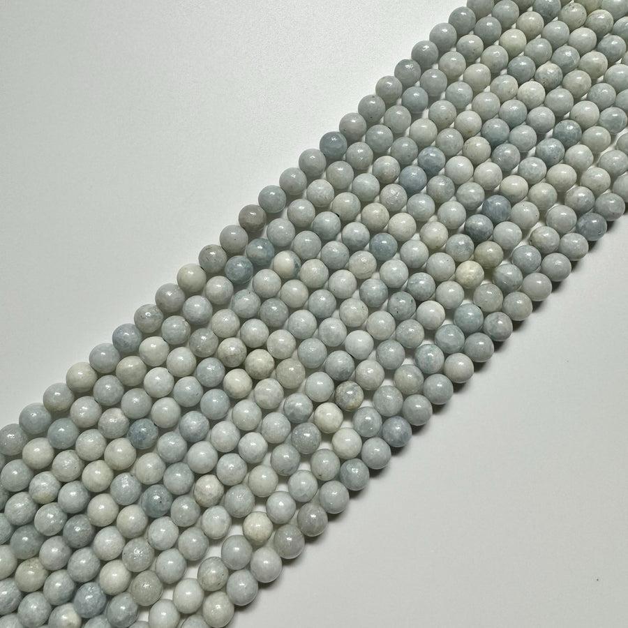Blue Calcite Polished Round Beads image 0