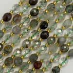 Lodalite (Chlorite) Faceted Barrel 8 Beads image 2