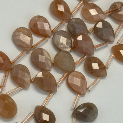 Sunstone Moonstone Faceted Pear Shape Beads image 5
