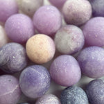 Lepidolite Frosted Round Beads image 2