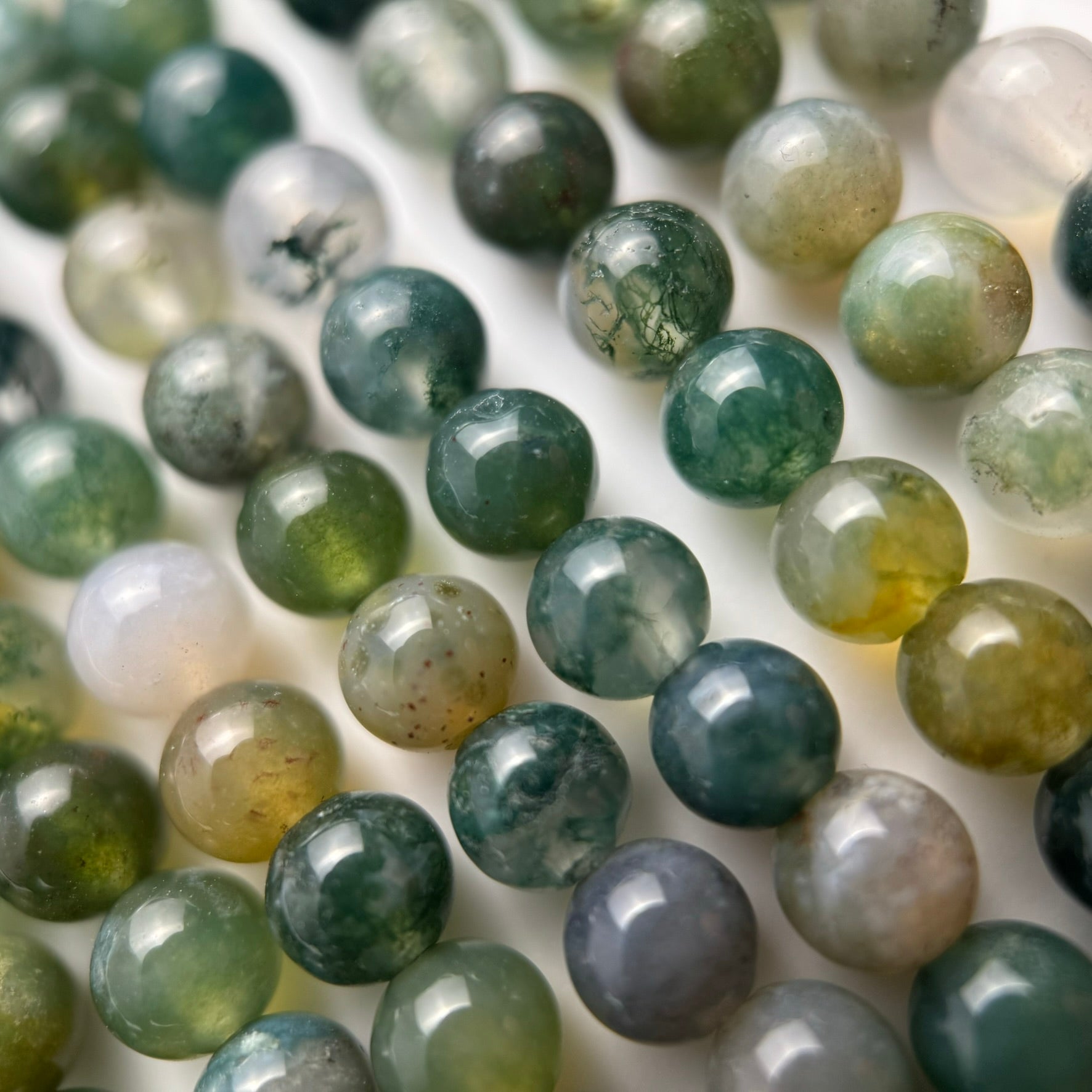 Moss Agate Polished Round Beads image 2