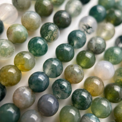 Moss Agate Polished Round Beads image 2