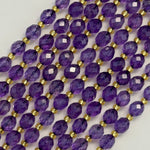 Amethyst Faceted Barrel Beads image 5