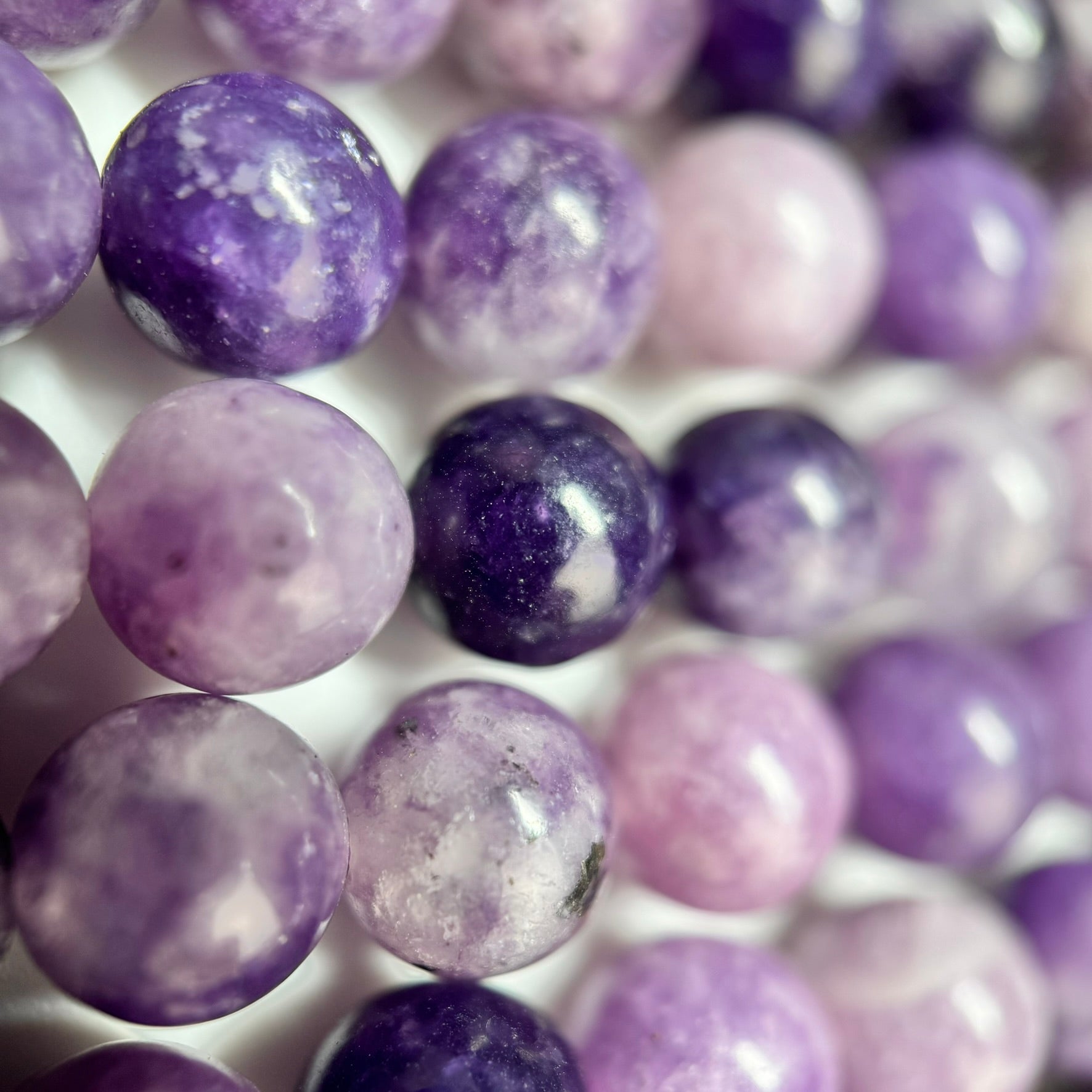 Lepidolite A Polished  Round Beads image 3