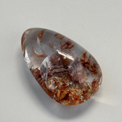 Quartz Cabochon with Amazing Lepidocrocite Inclusion Mirror-Like Inclusion image 7