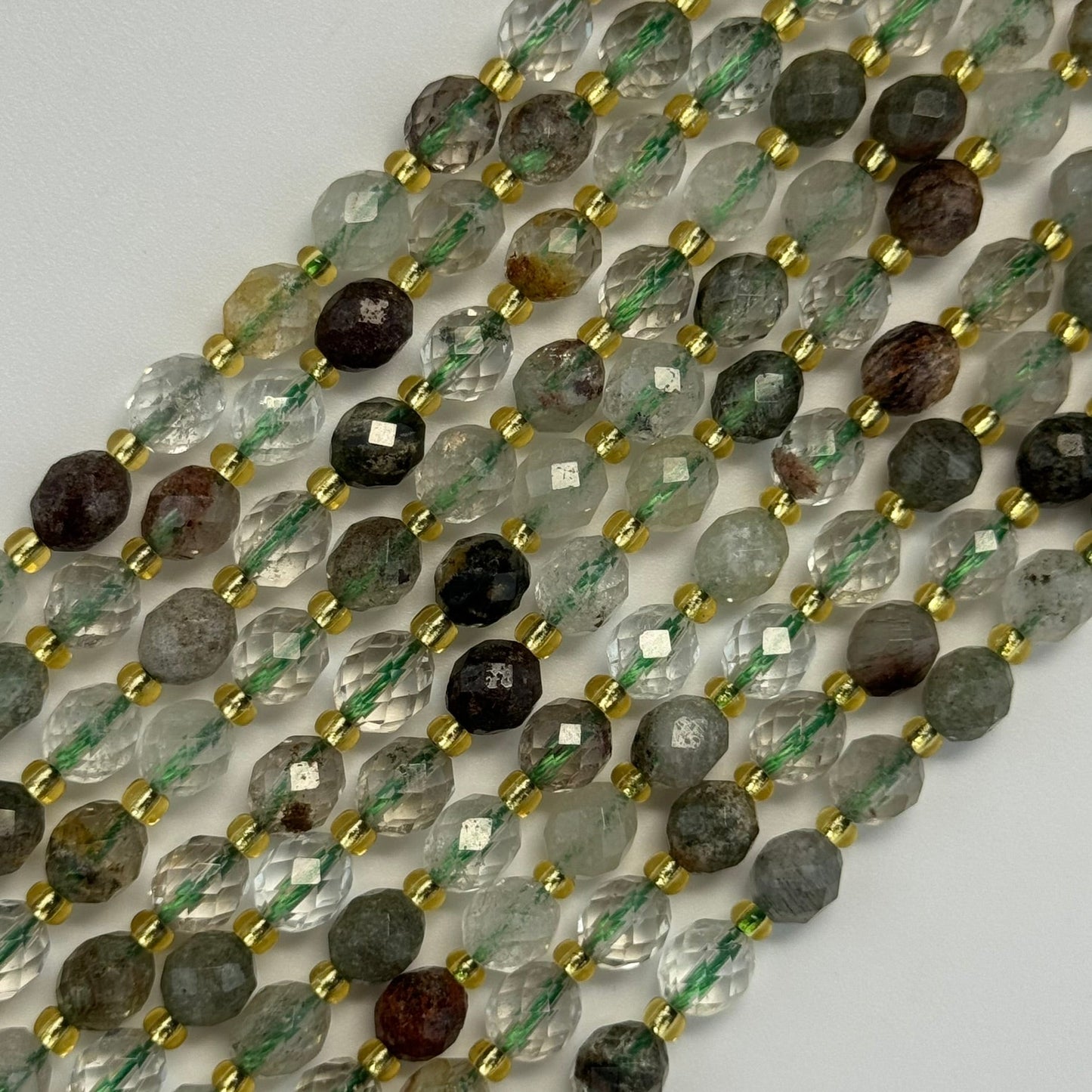 Lodalite (Chlorite) Faceted Barrel 8 Beads image 7